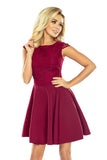 Vestido MARTA com renda - Cor Borgonha.