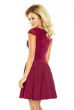 11344-4-Dress MARTA with lace - Burgundy color 157-3-4