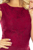 11344-5-Dress MARTA with lace - Burgundy color 157-3-5