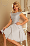 12868-1-157-6 Dress MARTA with lace - light grey-1