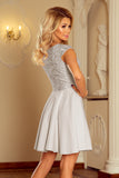 12868-4-157-6 Dress MARTA with lace - light grey-4