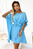 19113-4-287-26 SOFIA Butterfly dress with a binding at the waist - light blue-4