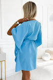 19113-3-287-26 SOFIA Butterfly dress with a binding at the waist - light blue-3