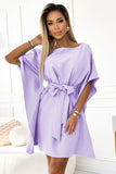 Vestido Verão Borboleta com Cinto Lilás Sofia