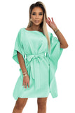 19361-6-287-31 SOFIA Women's butterfly dress with a tie at the waist - mint-6