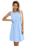 20147-8-296-12 VICTORIA Sleeveless trapeze dress with a belt – a classic in a modern version - light blue-8