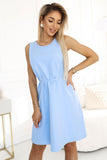 20147-4-296-12 VICTORIA Sleeveless trapeze dress with a belt – a classic in a modern version - light blue-4
