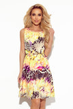 16330-1-296-8 VICTORIA Trapezoidal dress in yellow leopard print-1