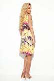 16330-8-296-8 VICTORIA Trapezoidal dress in yellow leopard print-8