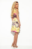 16330-4-296-8 VICTORIA Trapezoidal dress in yellow leopard print-4