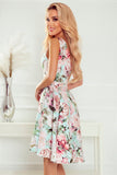 18126-4-478-1 MAYA Dress with longer back, neckline and belt - pink flowers-4