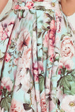 18126-5-478-1 MAYA Dress with longer back, neckline and belt - pink flowers-5