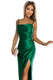 18174-8-483-1 DIANE satin long dress with a leg slit - green-8