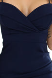 20088-6-564-7 CALLIE Off-the-shoulder midi dress with neckline - navy blue color-6