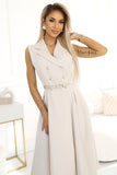 Vestido Senhora Midi com Botões Ellie Nude - Acompanha o Cinto