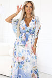20412-4-603-3 Airy wrap maxi dress with floral pattern – blue roses-4