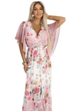 20413-10-603-4 Airy wrap maxi dress with floral pattern – pink roses-10