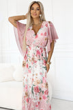 20413-6-603-4 Airy wrap maxi dress with floral pattern – pink roses-6