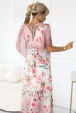 20413-7-603-4 Airy wrap maxi dress with floral pattern – pink roses-7