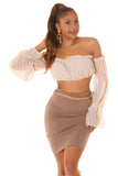 20525-9-616-1 High-Waist Fitted Skirt with Belt – Cappuccino-9