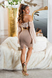 20525-3-616-1 High-Waist Fitted Skirt with Belt – Cappuccino-3