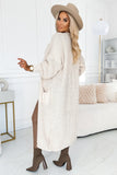 20742-3-627-1 Cardigan - long sweater cape with pockets - beige-3