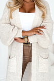 20742-6-627-1 Cardigan - long sweater cape with pockets - beige-6