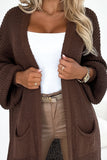 20737-6-627-2 Cardigan - long sweater cape with pockets - chocolate color-6