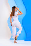 Conjunto Feminino Blusa Manga Única Com Calças Nath