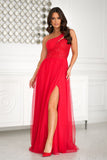 Vestido longo Jackie Vermelho Uma Alça