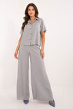 Conjunto Senhora Verão Camisa e Calças Cinza Hadassa