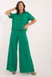 Conjunto Senhora Verão Camisa e Calças Verde Escuro Hadassa