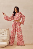 Calças Wide-Leg Bianca Folhas