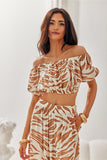 Blusa Decote Espanhol Top Cropped Animal Print Noemi