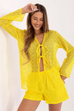 Conjunto Feminino Verão Renda Amarelo Mafalda
