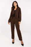 Conjunto Feminino Casaco e Calças Castanho Sabine