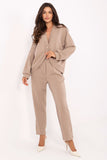 Conjunto Feminino Casaco e Calças Bege Sabine