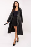 Casaco Feminino Ecopele Trench Coat Preto Mila